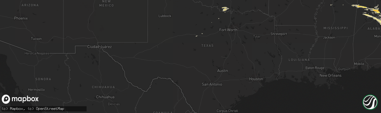 Hail map in Texas on August 9, 2023