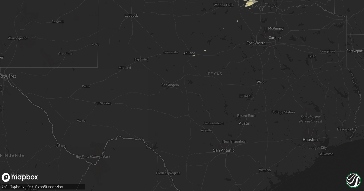 Hail map in Texas on August 9, 2023