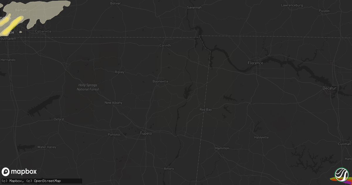 Hail map in Trafford, AL on August 9, 2023