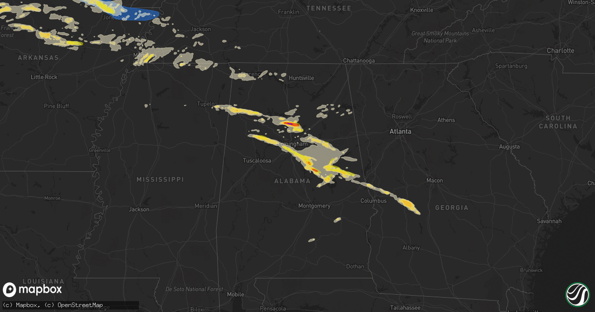 Hail map on August 9, 2023