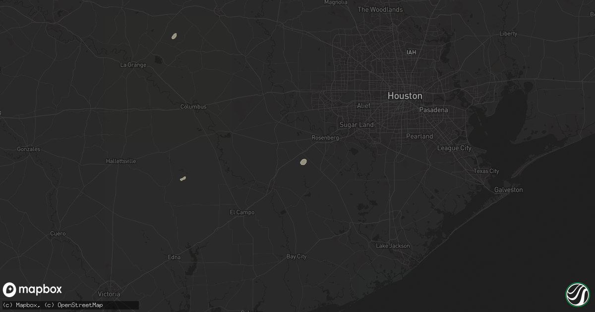Hail map in Beasley, TX on August 9, 2024