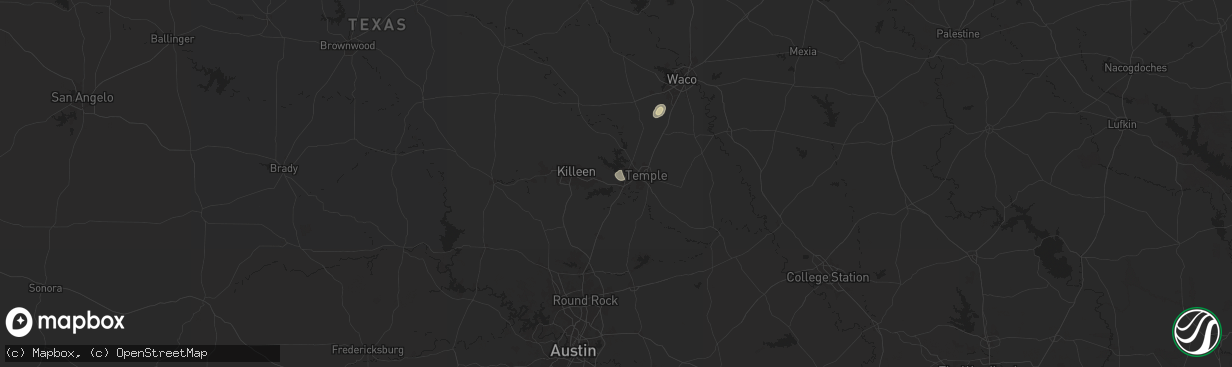 Hail map in Belton, TX on August 9, 2024