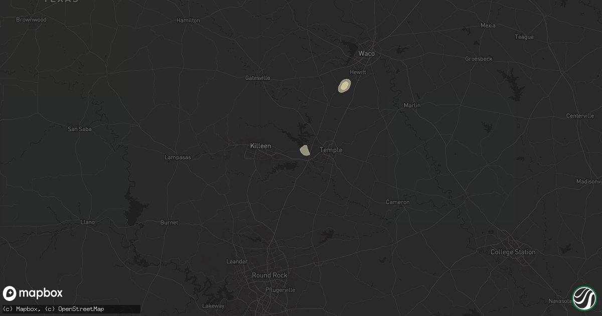 Hail map in Belton, TX on August 9, 2024