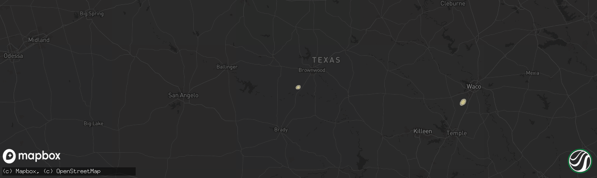 Hail map in Brookesmith, TX on August 9, 2024