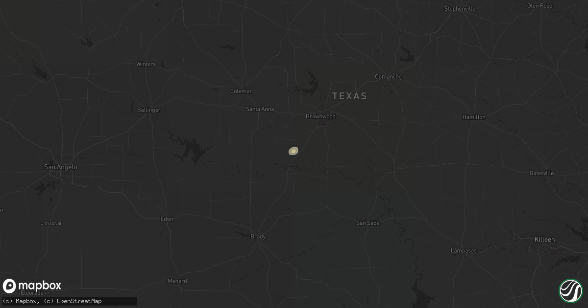 Hail map in Brookesmith, TX on August 9, 2024