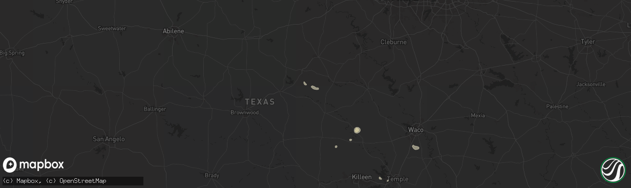 Hail map in Carlton, TX on August 9, 2024