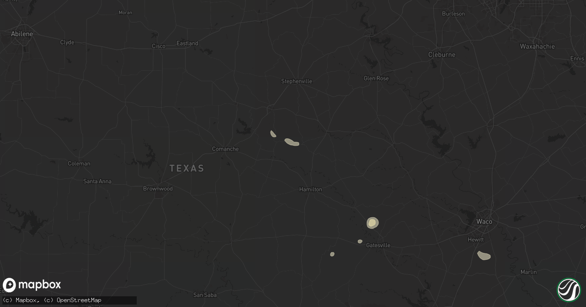 Hail map in Carlton, TX on August 9, 2024