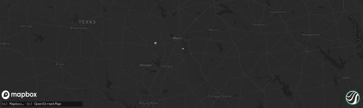 Hail map in Chilton, TX on August 9, 2024