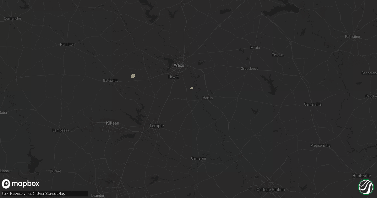 Hail map in Chilton, TX on August 9, 2024