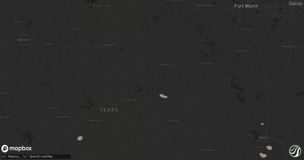 Hail map in Dublin, TX on August 9, 2024