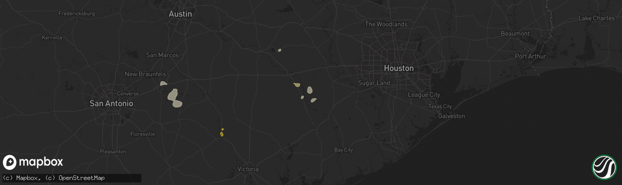 Hail map in Eagle Lake, TX on August 9, 2024