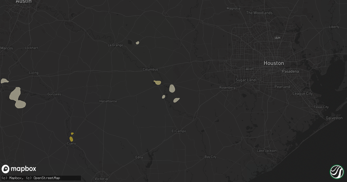 Hail map in Eagle Lake, TX on August 9, 2024