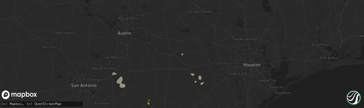 Hail map in Fayetteville, TX on August 9, 2024