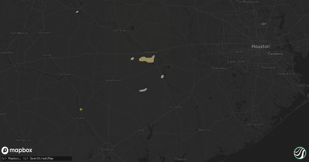 Hail map in Garwood, TX on August 9, 2024