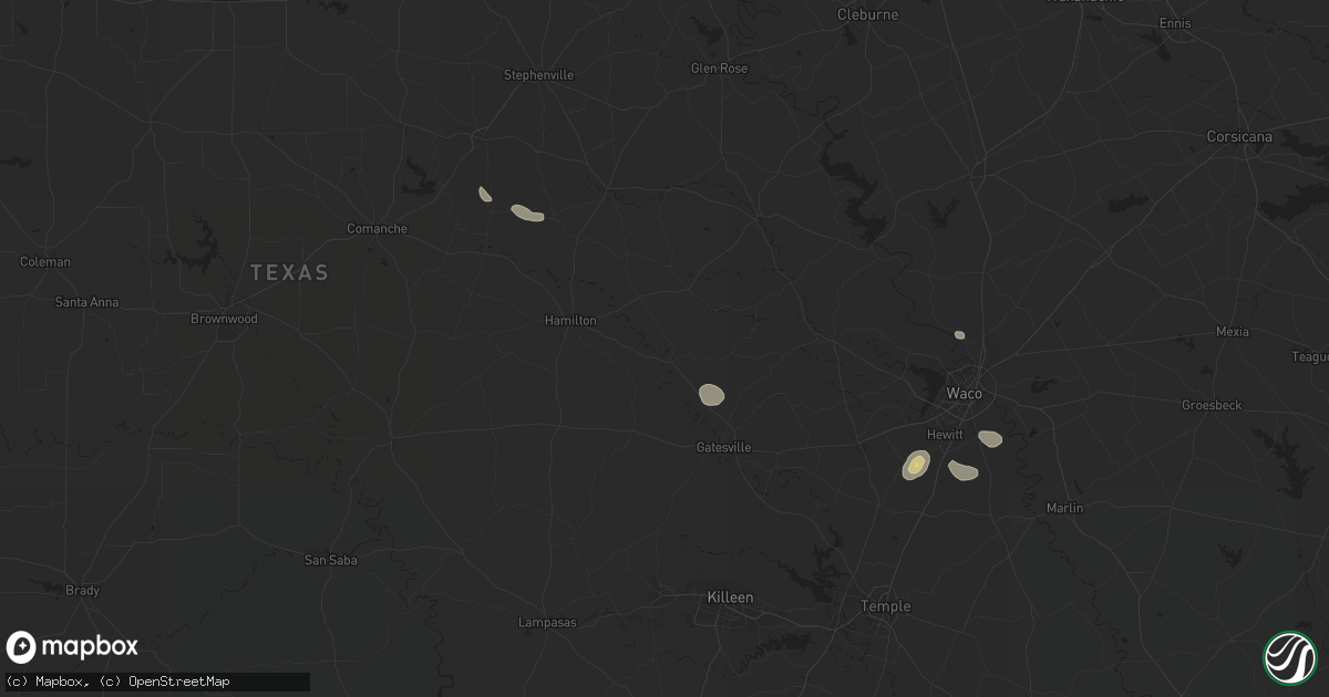 Hail map in Jonesboro, TX on August 9, 2024