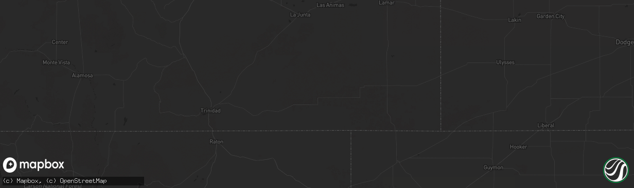 Hail map in Kim, CO on August 9, 2024