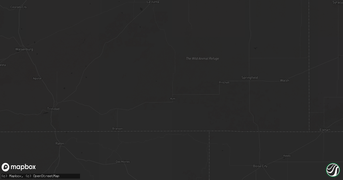 Hail map in Kim, CO on August 9, 2024