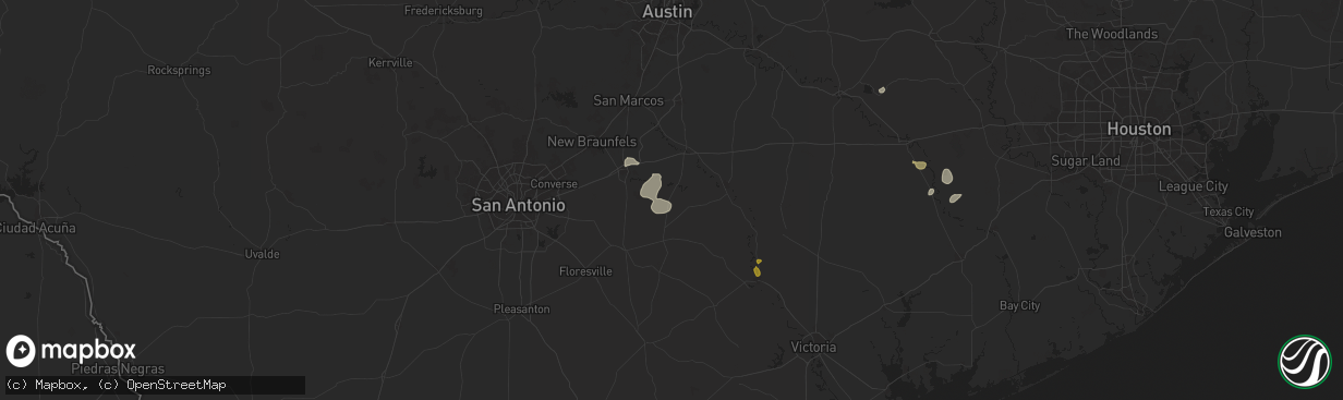 Hail map in Leesville, TX on August 9, 2024