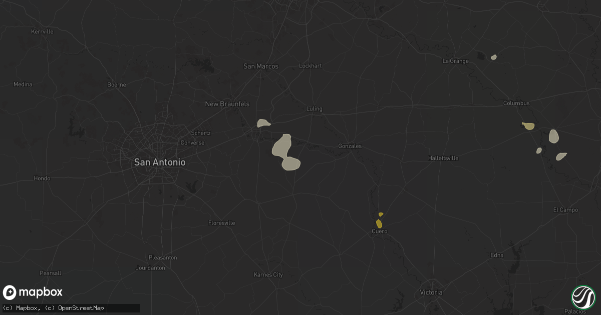 Hail map in Leesville, TX on August 9, 2024