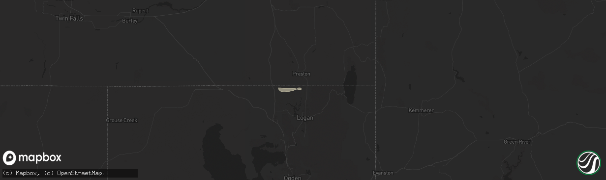 Hail map in Lewiston, UT on August 9, 2024