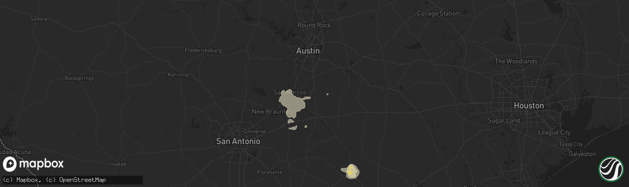 Hail map in Lockhart, TX on August 9, 2024