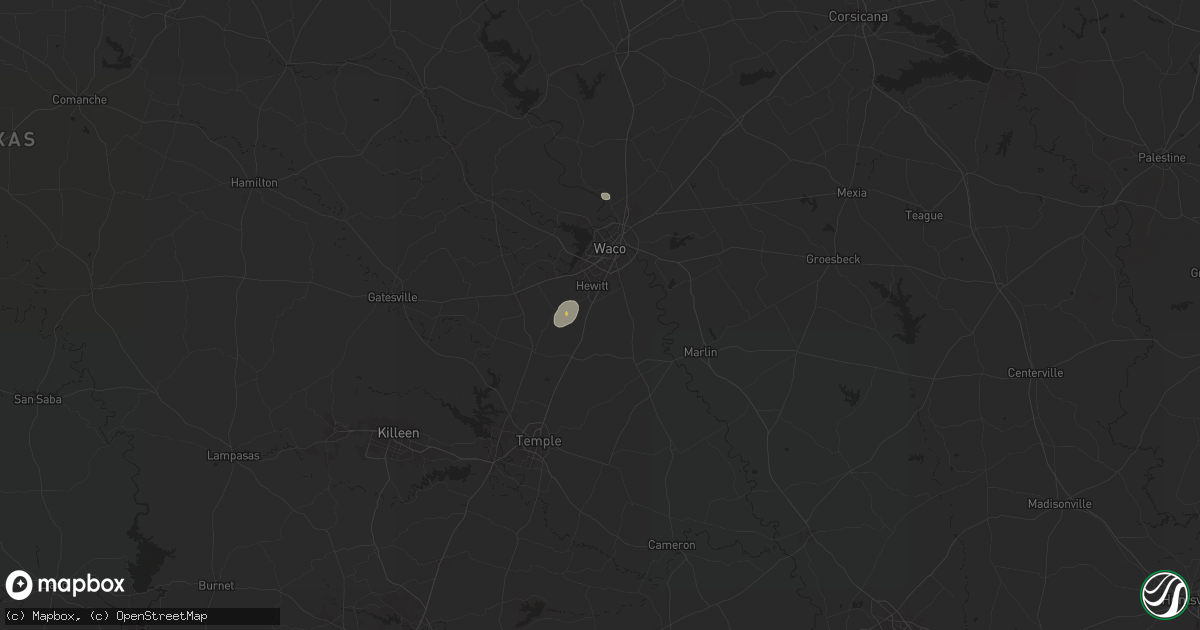 Hail map in Lorena, TX on August 9, 2024