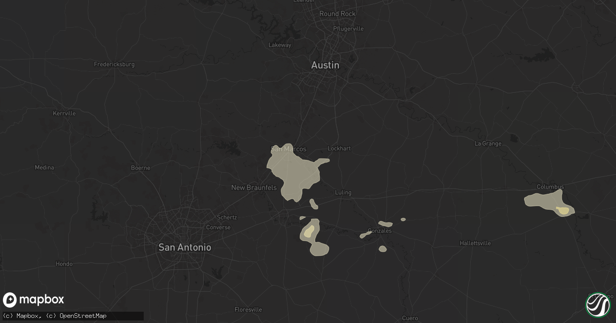 Hail map in Martindale, TX on August 9, 2024