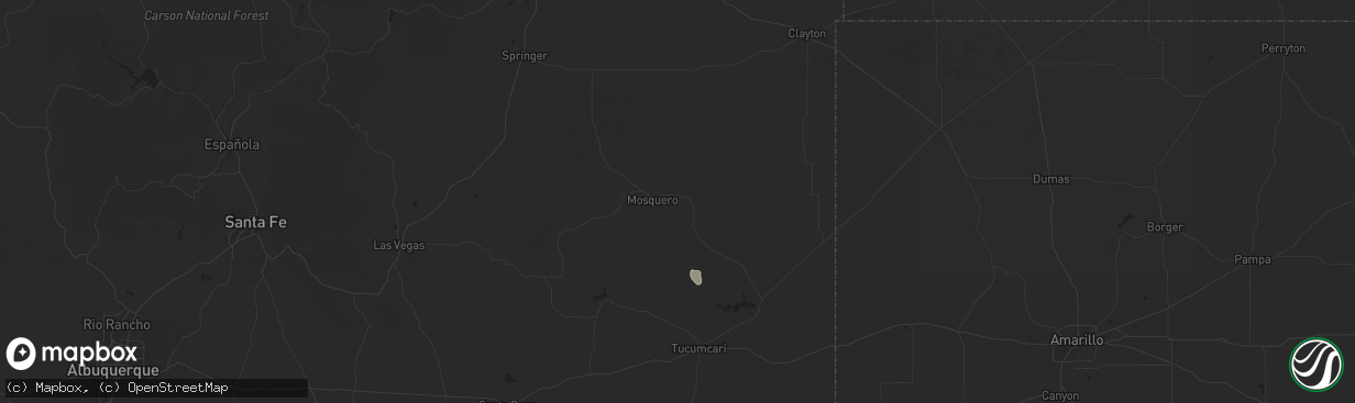 Hail map in Mosquero, NM on August 9, 2024