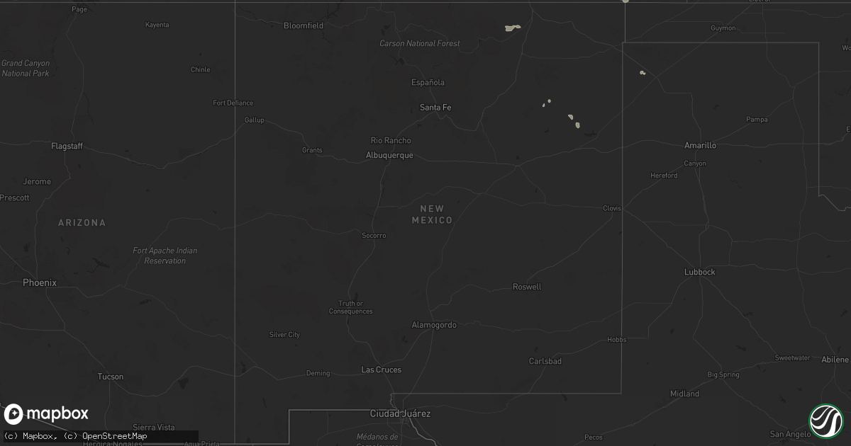 Hail map in New Mexico on August 9, 2024