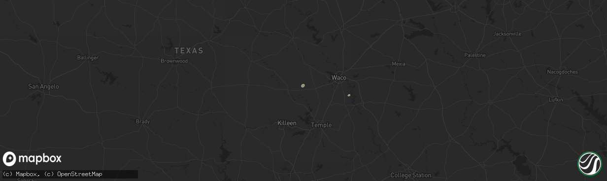 Hail map in Oglesby, TX on August 9, 2024