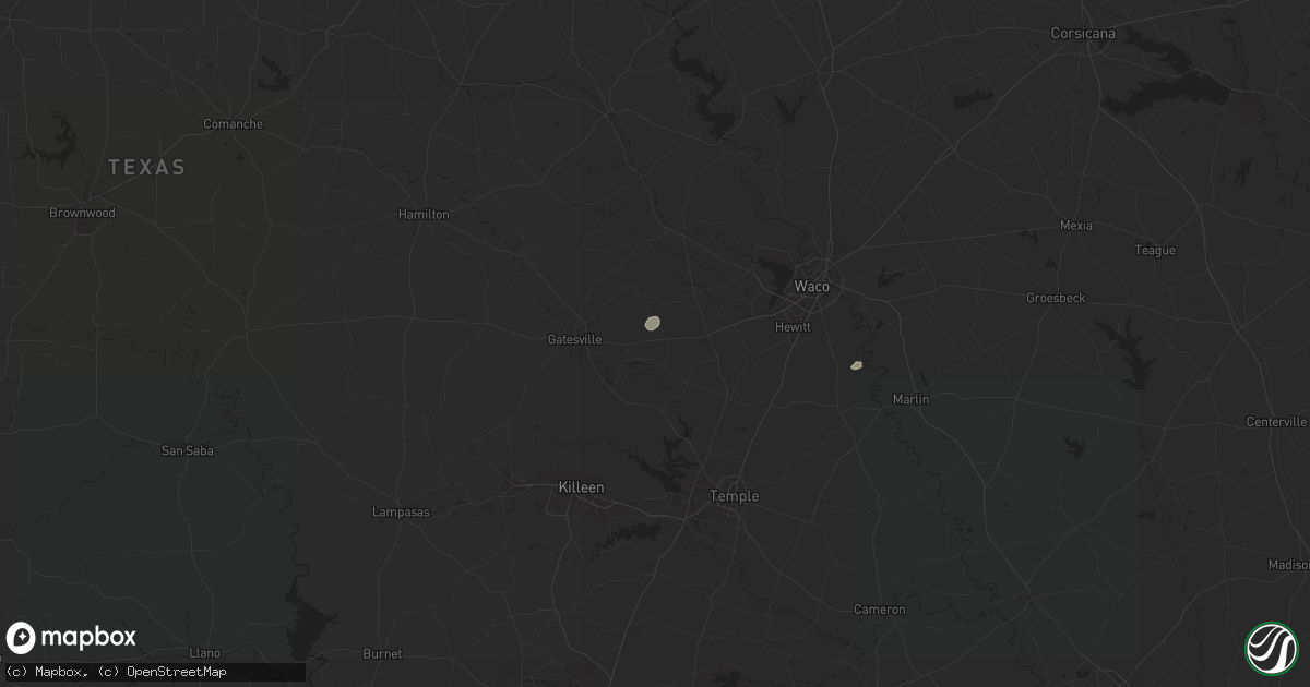 Hail map in Oglesby, TX on August 9, 2024