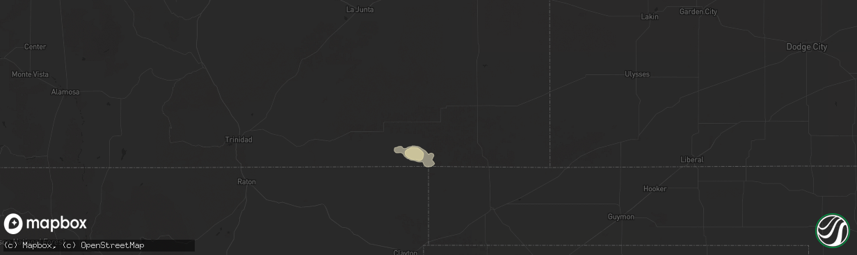 Hail map in Pritchett, CO on August 9, 2024