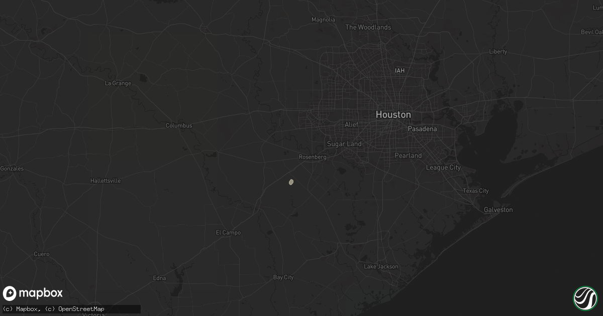 Hail map in Rosenberg, TX on August 9, 2024