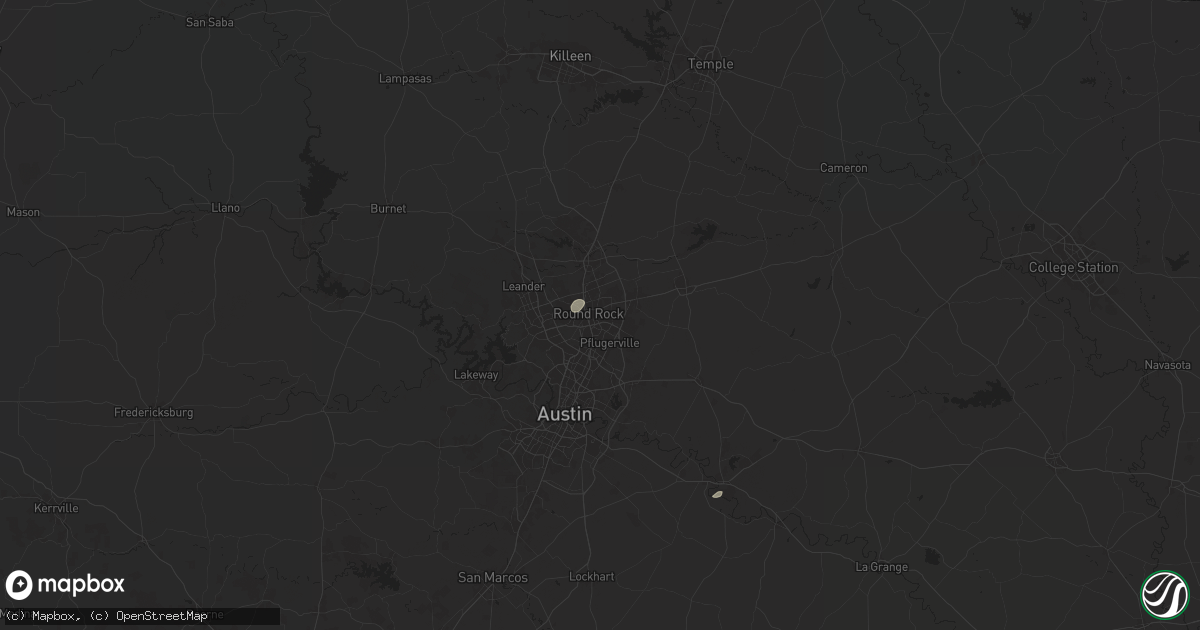 Hail map in Round Rock, TX on August 9, 2024