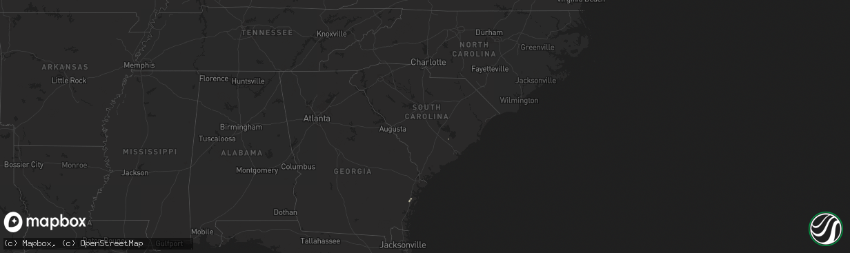 Hail map in South Carolina on August 9, 2024