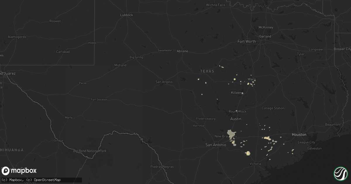 Hail map in Texas on August 9, 2024