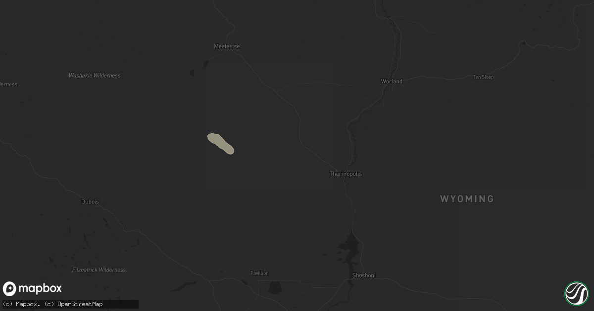 Hail map in Thermopolis, WY on August 9, 2024