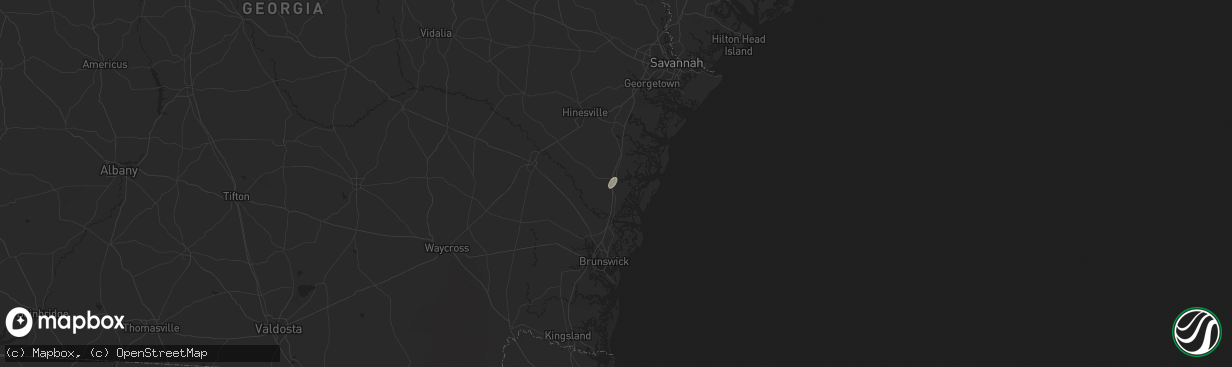 Hail map in Townsend, GA on August 9, 2024