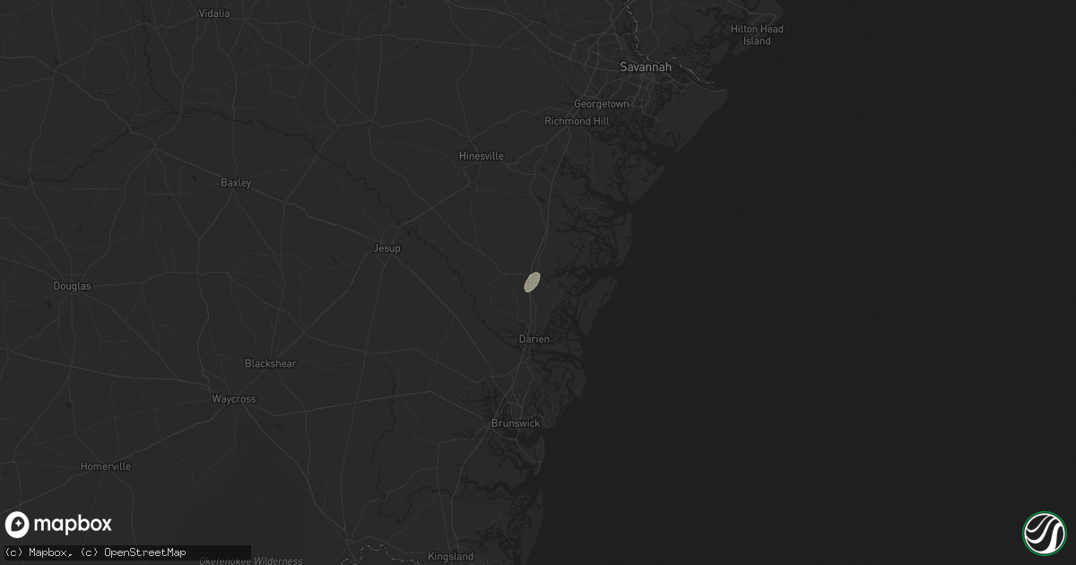Hail map in Townsend, GA on August 9, 2024