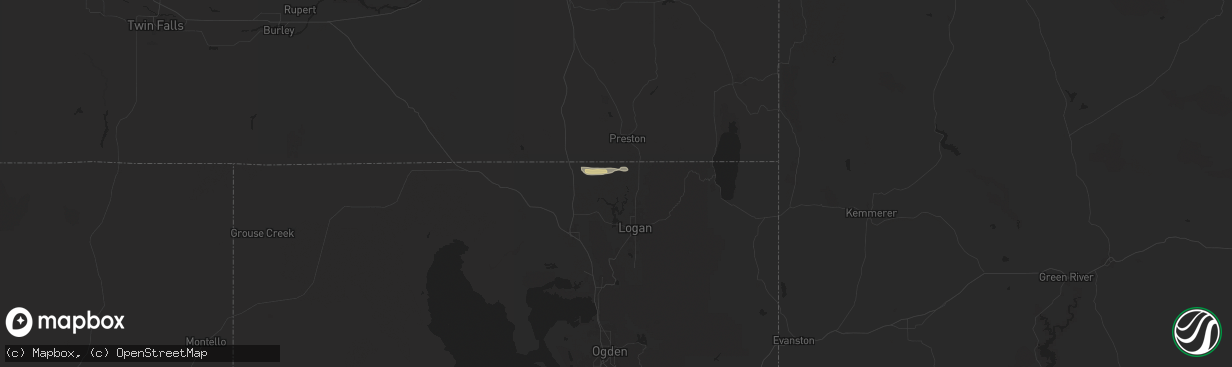 Hail map in Trenton, UT on August 9, 2024