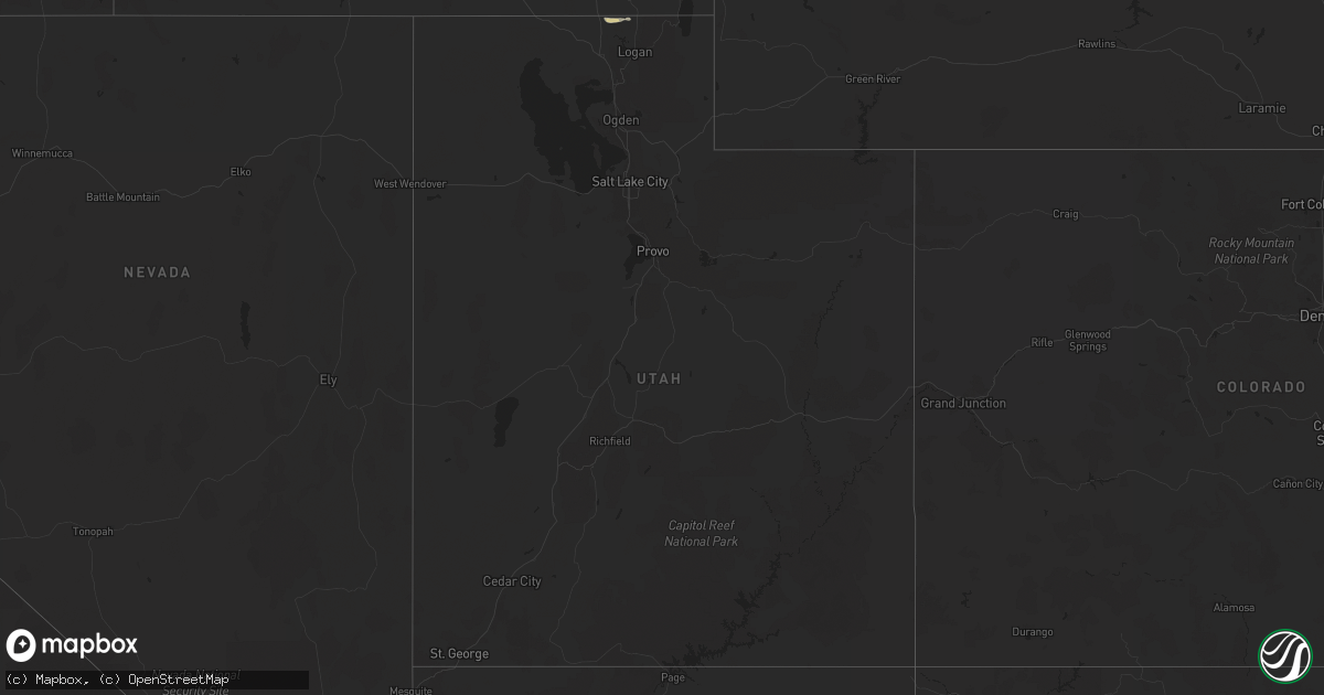 Hail map in Utah on August 9, 2024
