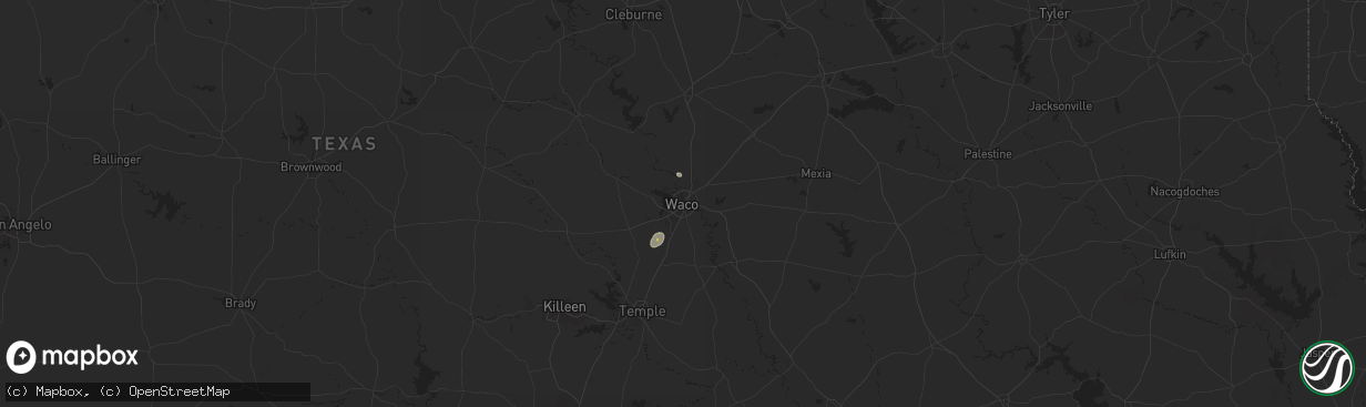 Hail map in Waco, TX on August 9, 2024