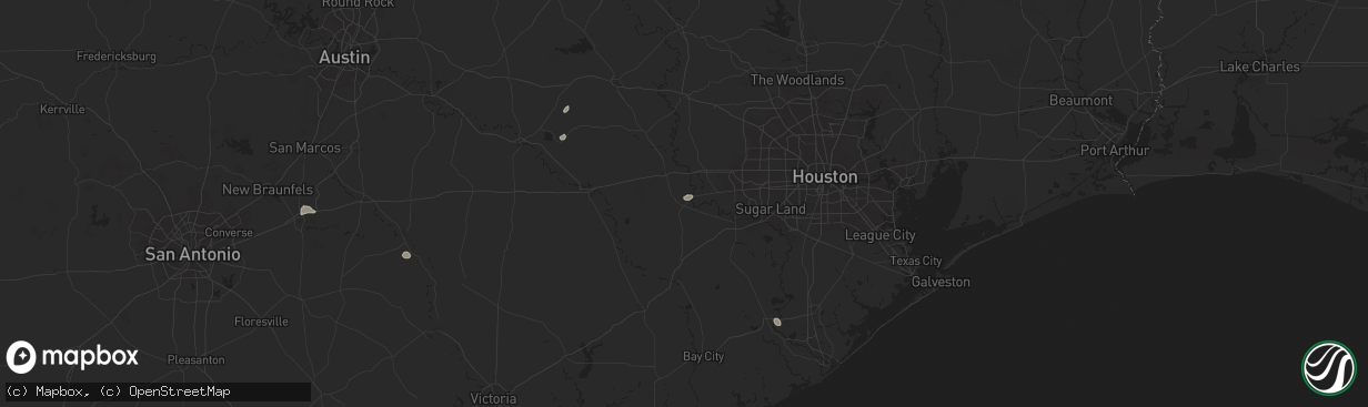 Hail map in Wallis, TX on August 9, 2024