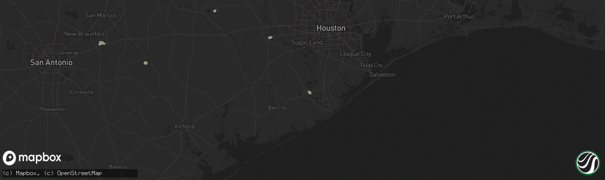 Hail map in West Columbia, TX on August 9, 2024