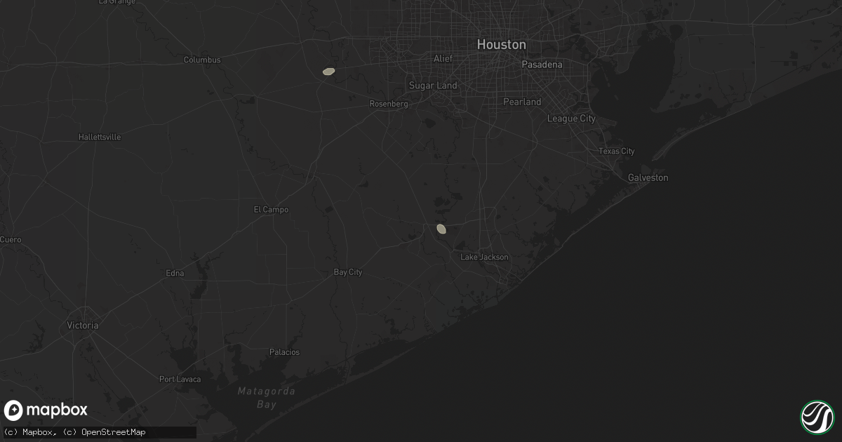 Hail map in West Columbia, TX on August 9, 2024