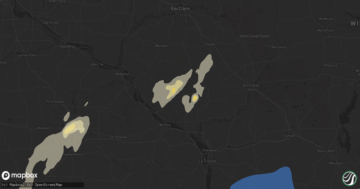 Hail map in Arcadia, WI on August 9, 2025