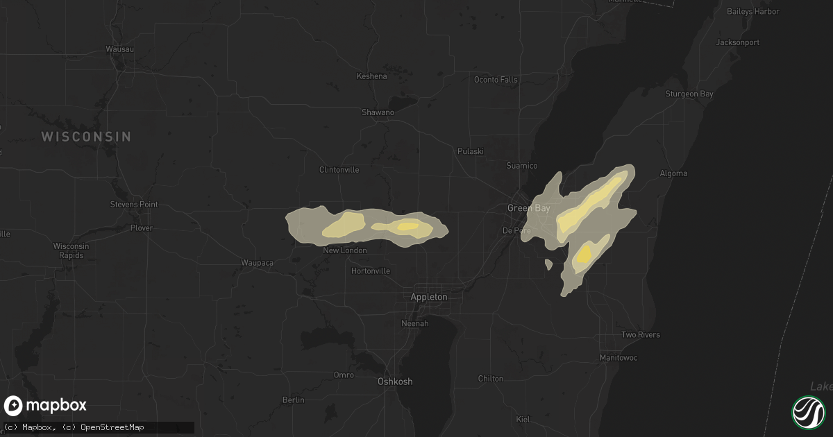 Hail map in Black Creek, WI on August 9, 2025