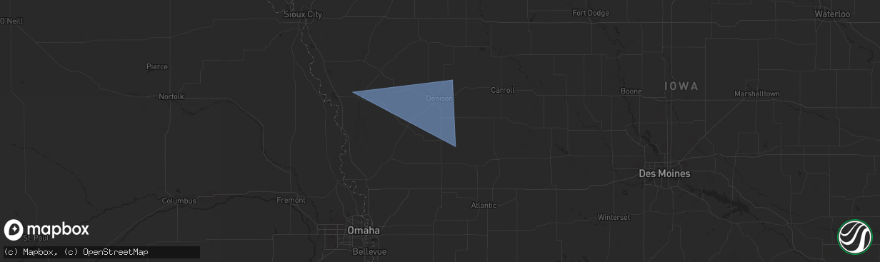 Hail map in Defiance, IA on August 9, 2025