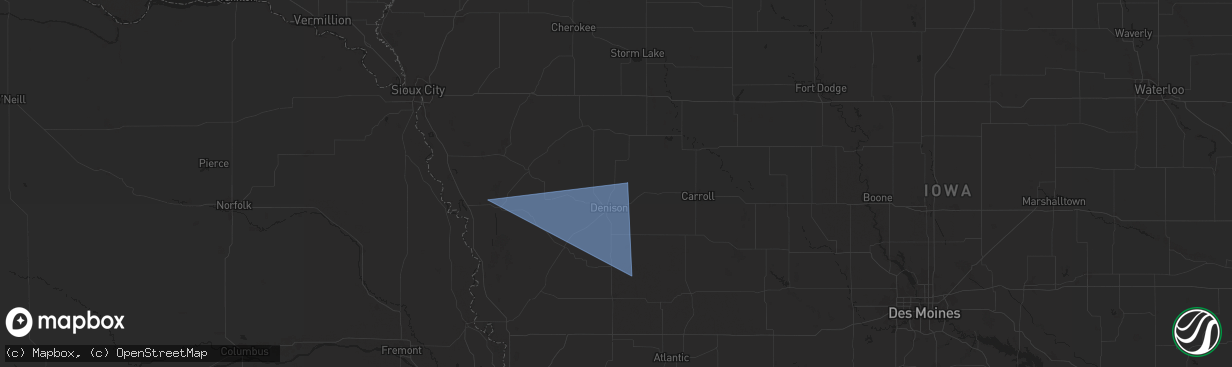 Hail map in Deloit, IA on August 9, 2025