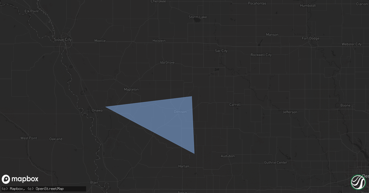 Hail map in Deloit, IA on August 9, 2025